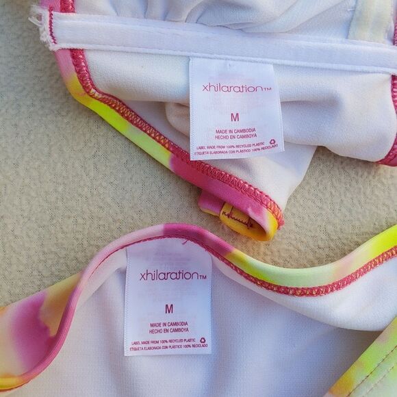 Xhilaration tube top and high waist cheeky bottoms tie dye bikini - Picture 7 of 10